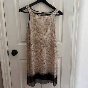 Proenza Schouler nude and black print silk dress.